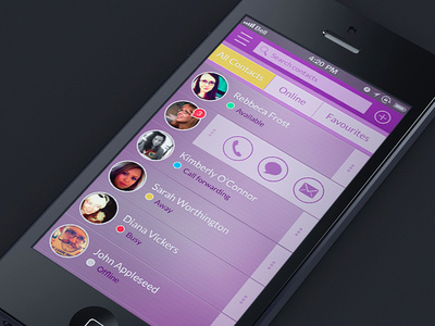 purple ios chat app ui